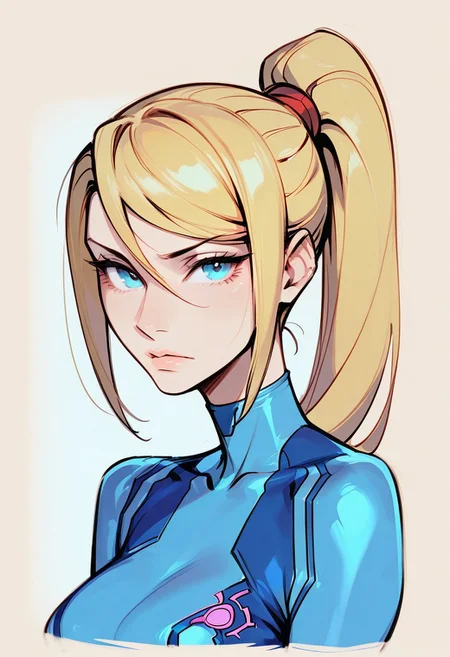 {{masterpiece,best quality,amazing quality,absurdres}}, {{flat shading, cel shading}},
BREAK
1girl, solo, simple background, portrait, upper body, looking at viewer, samus aran