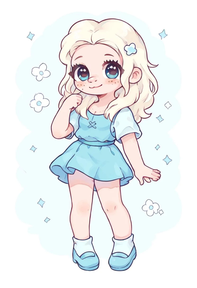 score_9, score_8_up, Tiabeanie, cute, girl, freckles, pale blonde hair, full body, digital art, highly detailed, zPDXL