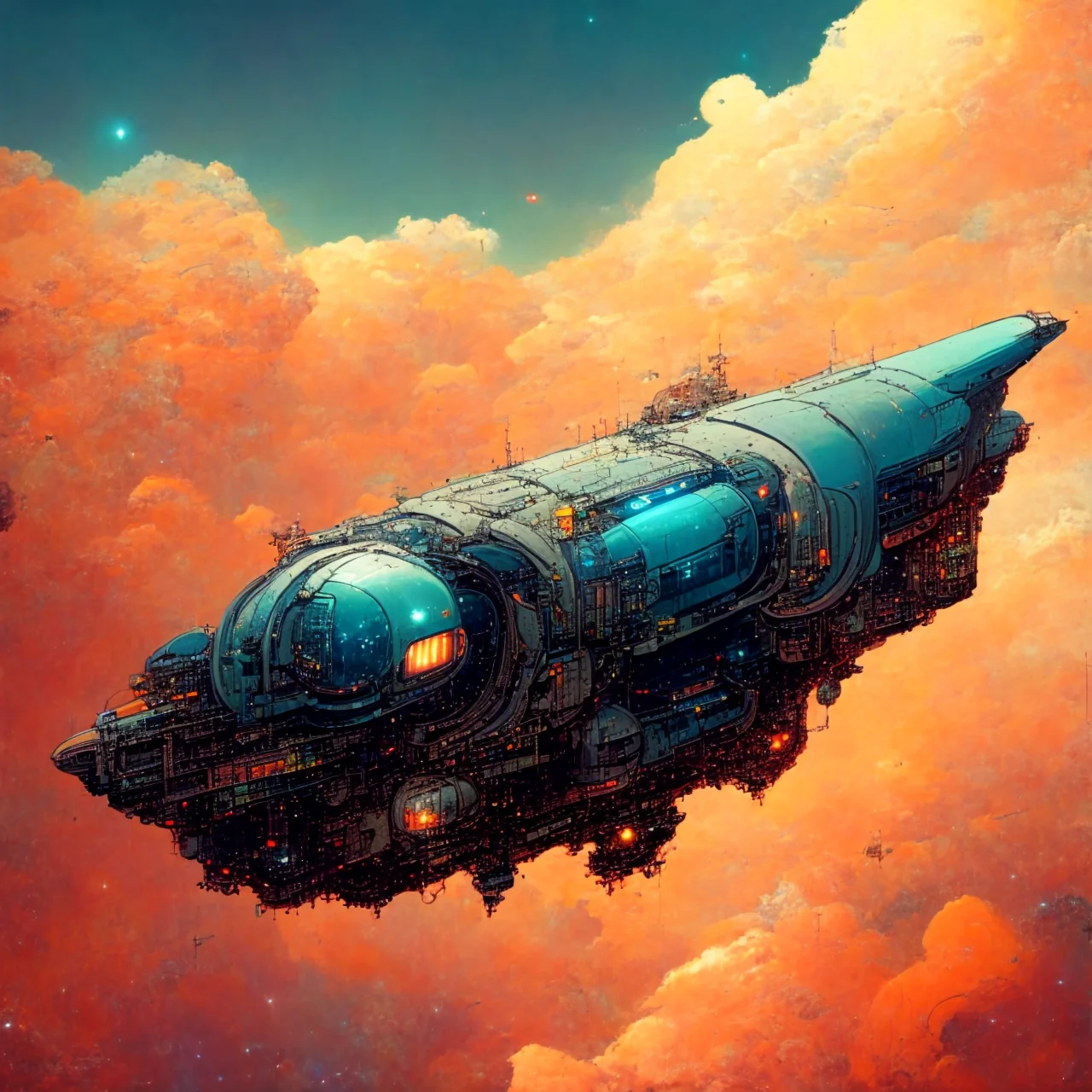 photo, a haunted spaceship adrift in space [scifi|fantasy] a post-apocalyptic world where technology failed, [fantasy:scifi:2] <lora:johnsondesuv2-e2:1>