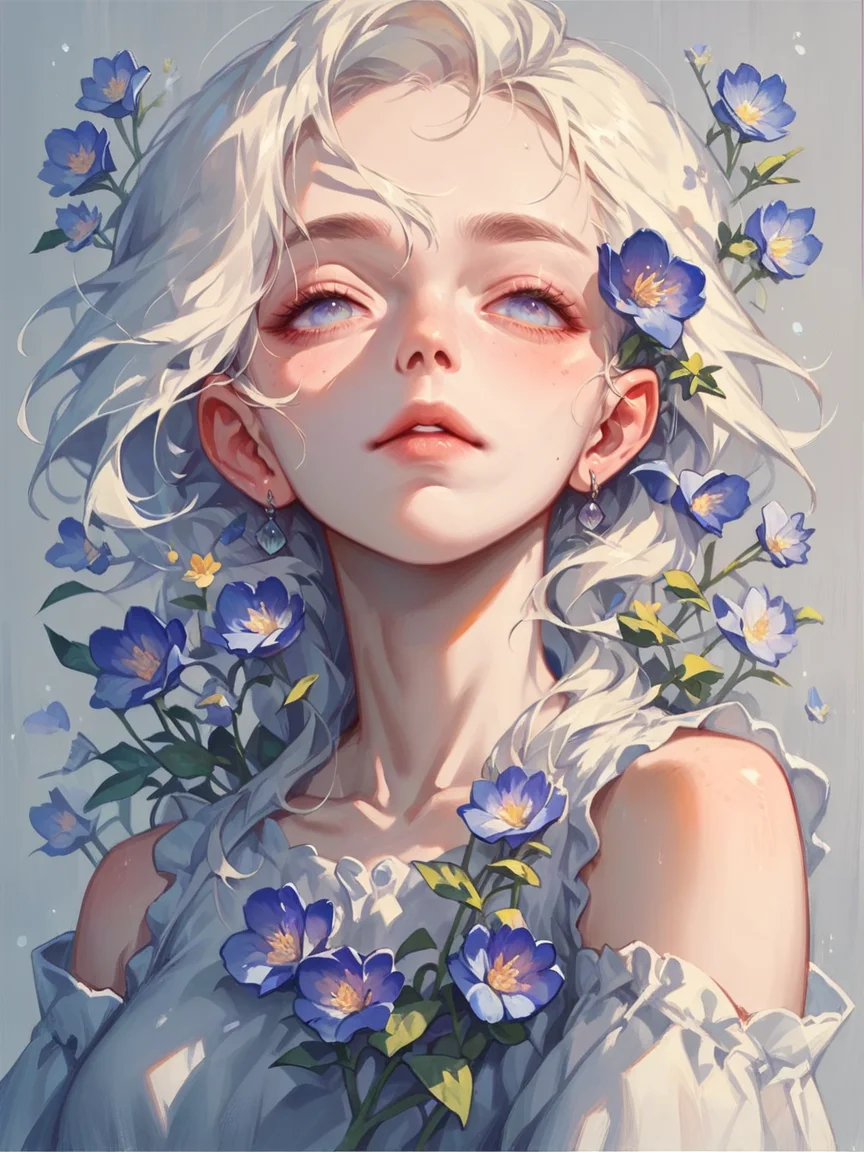 score_9, score_8_up, score_7_up, score_6_up, score_5_up, score_4_up, <lora:blu3sXLP:0.7> blu3s, 1girl, flowers