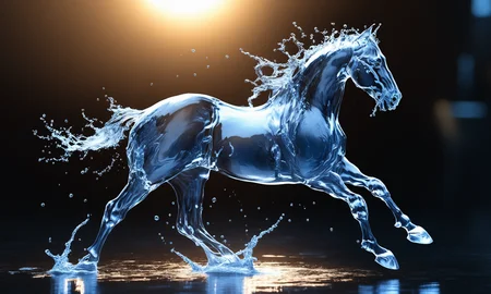 <lora:watercd_xl-000008:0.7>,a transparent water elemental horse made of (watercd_xl,wavy,brightness,contortion,abstract) in pool,water eyes,water hairs,water body,splash water,water drops,no humans,long-focus,tilt-shift,outdoors,on water,full body,chinese zodiac,cutie,cute,still life,front view,facing viewer,looking at viewer,ethereal fantasy concept art,magnificent,epic,majestic,magical, emotional,harmonious,high budget,moody,epic,gorgeous,perfect lighting,realistic,photorealistic,photographic,photo (medium),real,moody lighting,volumetric lighting,reality ray tracing,8K,HDR,UHD,masterpiece,best quality,highly detailed,high resolution,finely detail,extremely detailed,ultra detailed,wallpaper