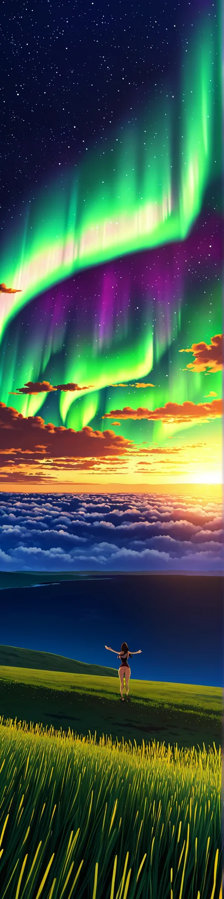 score_9, source_anime, score_8_up, score_7_up, 1girl:skindentation:.5, 1girl:solo:.5, huge breasts, pov, aurora:starry sky:.5, horizon:sunset:.3, dynamic pose, perspective, depth of field, scenery,