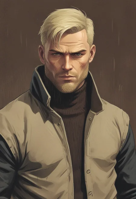 detailxl, high quality, artistic-strokes-style,
(dark artistic blank background:1.3)
(half body shot, looking at viewer, angry, dark:1.4),
(digital-painting, eye contact, looking at viewer, source_anime, traditional art, lineart, DC, man, (blonde hair), short beard, hard eyes, hard face, muscle man, attractive face, rating_safe, zPDXL, sci-fi, space, full body, scars over forhead, future clothing, thick sifi armor, brown sifi cloak cowboy, outlaw, brown cowboy hat, cybernetic eyebach, black pants, rain:1.8),