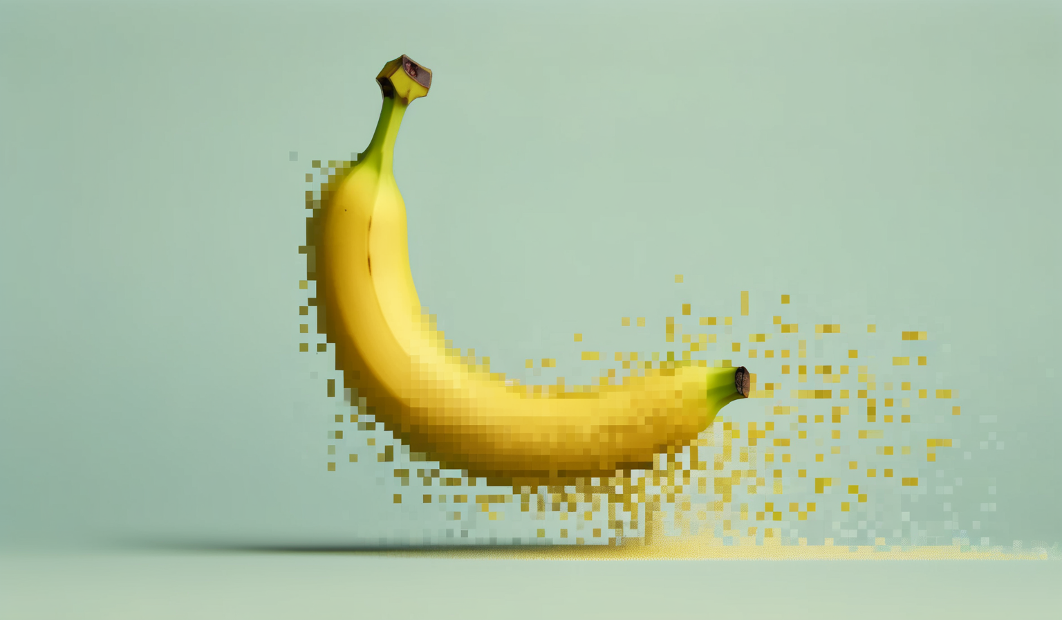 <lora:Aether_Pixel_v1_SDXL_LoRA:1> a banana dissolving into pixels