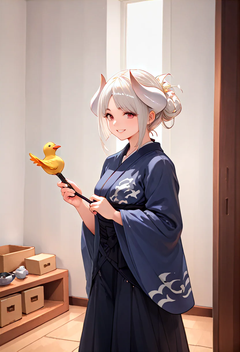 score_9, score_8_up, score_7_up, score_6_up, score_5_up, score_4_up, source_anime, rating_explicit, detailed, zPDX, detailed body, detailed face, azusagbf, white hair, horns, red eyes, japanese clothes, indoors, kitchen, harsh lighting, rim lighting, closed eyes, standing, yellow eyes, depth of field, blonde hair, duck, wings, stairs, bird, beak, brown hair, blue eyes, no humans, smile, black wings, phoenix, pokemon \(creature\), holding whisk, blurry, pink eyes, holding, photo \(medium\), photo inset, whorled clouds, green eyes, androgynous, blue hair, grin
<lora:add_details_xl:1.2> <lora:xl_more_art-full_v1:1.2> <lora:Expressive_H:1> <lora:Azusa - Granblue Fantasy_epoch_9:0.7>