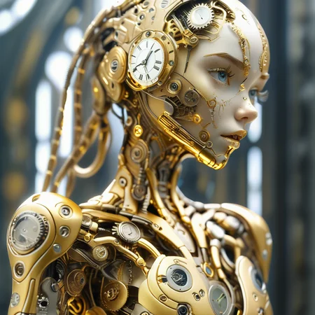 timeart golden time cyborg girl, very realistic, very detailed, cinematic, professional light<lora:timeart:1>