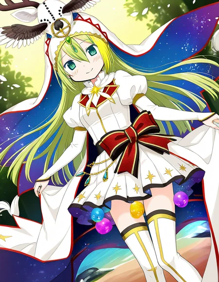 masterpiece, best quality, newest, absurdres, highres, safe, 1girl, holy alina, magia record: mahou shoujo madoka magica gaiden, solo, outdoors, dutch angle, <lora:alina_gray_noobaiXLNAIXL_vPred10Version:0.7>