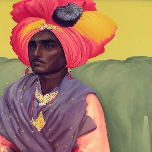 indian-watercolor-portraits portrait of a man