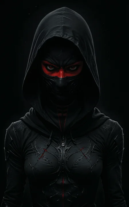 concept art (((black and red charcoal sketch))),woman assassin,hooded,masked,breathtaking impress me by creating an award-winning photograph exploring an original and unconventional theme that captivates and amazes the viewer. Push boundaries of traditional concepts,infusing the image with creativity and wonder,leaving a lasting impression on those who behold it,32K,absurdres,intricately detailed,. award-winning,professional,highly detailed . digital artwork,illustrative,painterly,matte painting,highly detailed,<lora:- SDXL - vant_blk_contrast_V2.0:1>,