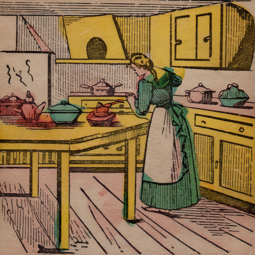 manucolgraf woman in the kitchen <lora:manucolgraf:0.8>