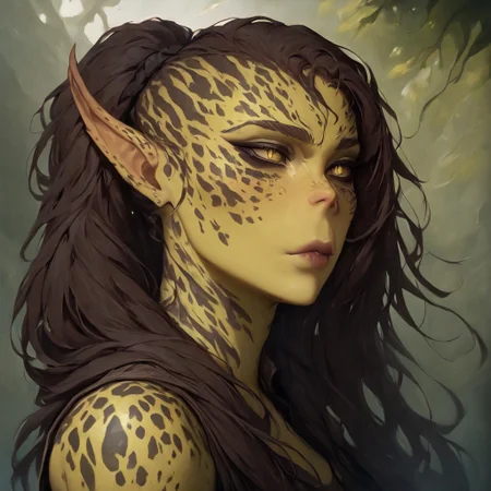 masterpiece, best quality, newest, absurdres, highres, DFCAV1.0,
1girl, GIV1.0-IL, gith_(d&d), pointy ears, slit pupils, colored skin,
