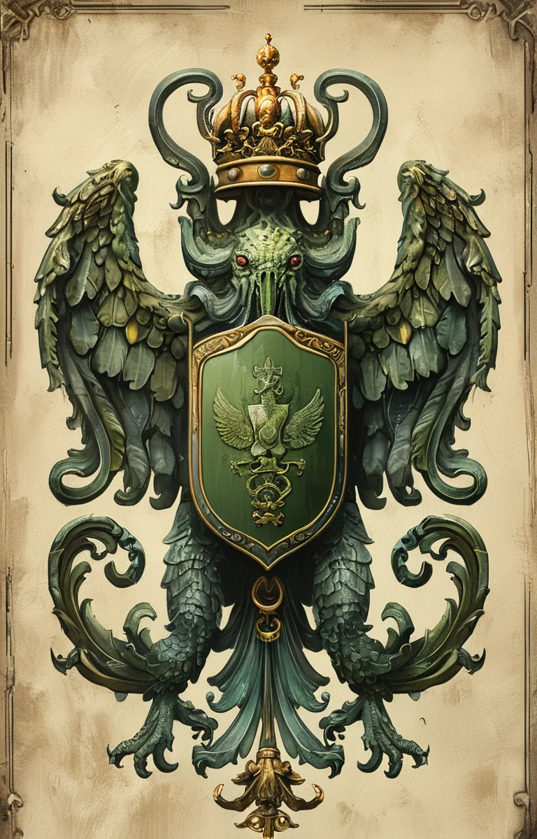 masterpiece,best quality,<lora:tbh227-sdxl:0.9>,illustration,style of Coat of Arms,Cthulhu