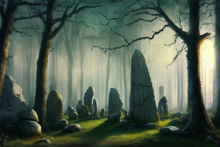 (masterpiece:1.2), (best quality,:1.2), 8k, HDR, ultra detailed, ((photorealistic)), professional light, cinematic lighting, fashion photography, ambient lighting, <lora:detail_slider_v4:2>, standing stones in a sinister fantasy forest, moonlight, feyfa, <lora:FeyAndFairies-10:1>, style-sylvamagic, epiCPhoto