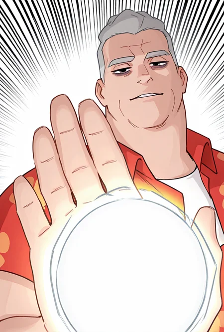 <lora:max-05:1> max, collared red shirt, grey hair, 1boy, short hair, short sleeves, hawaiian shirt, floral print, looking at viewer, expressive, posing, chubby, <lora:Biden_Blast__Meme_Pose_Concept__IllustriousXL_and_NoobAI:1> bidenblast, half-closed eyes, foreshortening, energy ball, glowing, incoming attack, upper body, parted lips, looking at viewer, , bidenblast, bags under eyes, glowing, energy ball, incoming attack, foreshortening, upper body, closed mouth, looking at viewer, , bidenblast, incoming attack, emphasis lines, glowing, energy ball, foreshortening, upper body, expressionless, parted lips, white background, simple background, looking at viewer, smiling at viewer, masterpiece, best quality, amazing quality, very aesthetic, absurdres, newest,