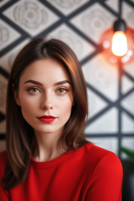 RBW-XL beautiful woman in a modern home, against a wall with wallpaper and furniture
(photorealistic) (bokeh) (best quality) (detailed skin:1.3) (intricate details) (cinematic lighting) (sharp focus)