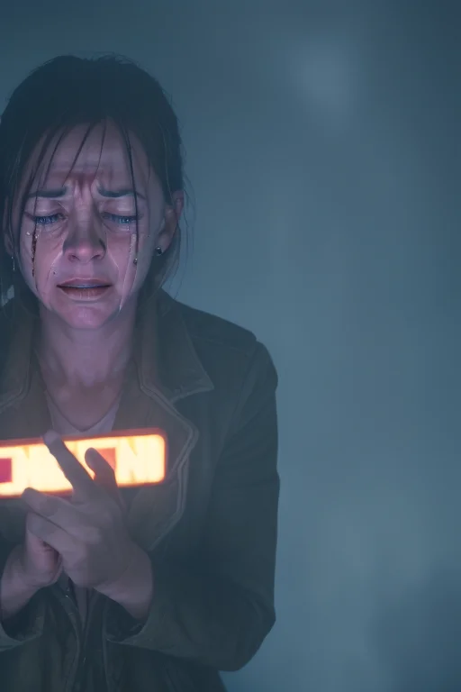 moviestill, a woman crying at night