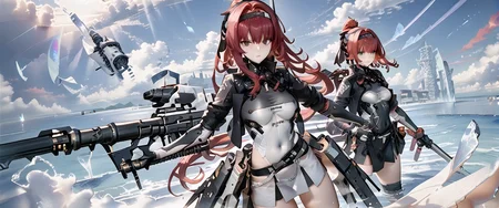 score_9,score_8_up,score_7_up,
big breasts, cleavage, collarbone, looking at viewer, open leg, multiple girls,
<lora:Vera-Garnet:1>Garnet, red eyes, red hair, long hair, Molde under eye, Garnet clothes, headgear, headband, mech waist wings,
<lora:Eyes_High_Definition:1> EyesHD,
