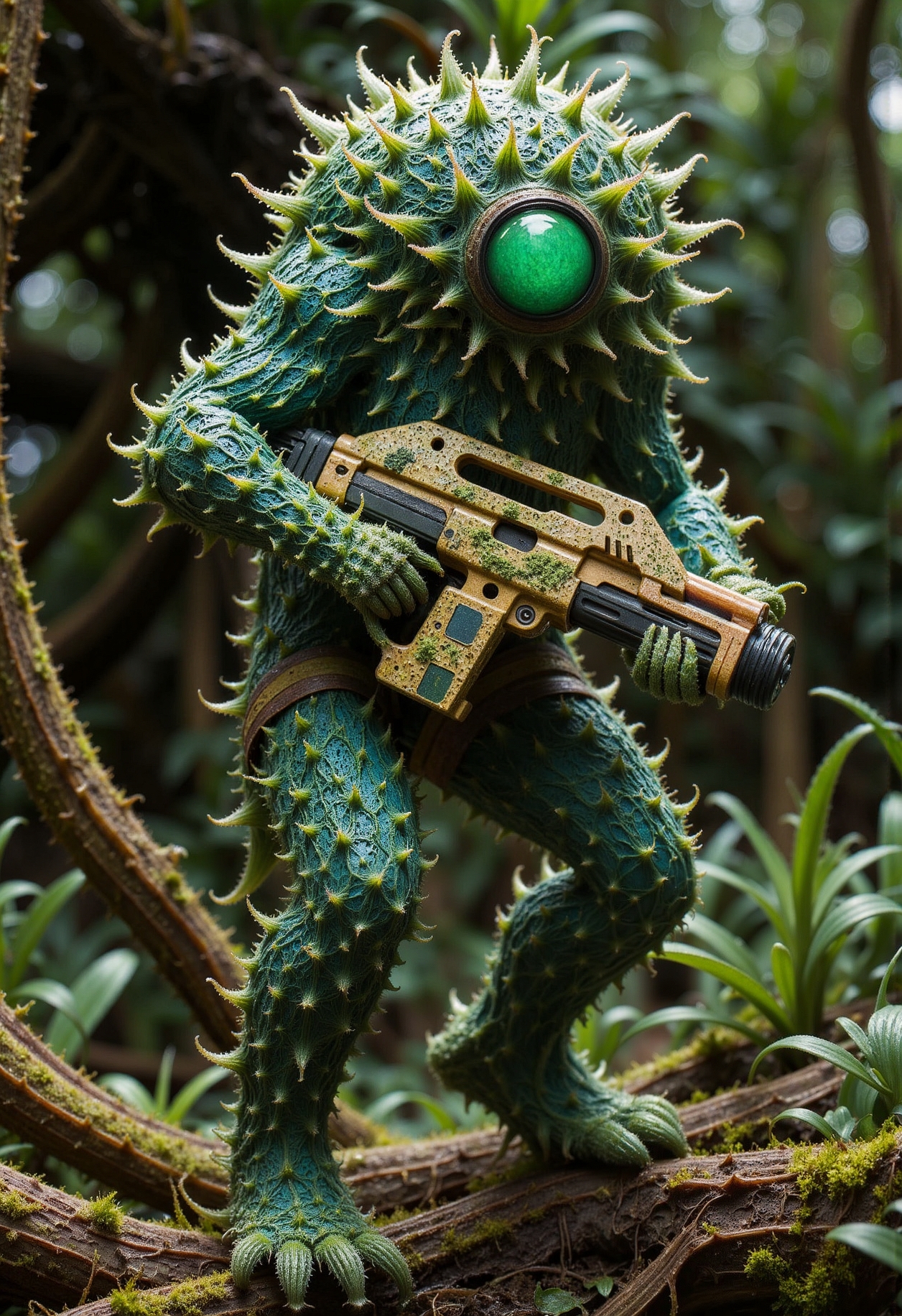armat M41A Pulse Rifle made out of and covered in alienplants