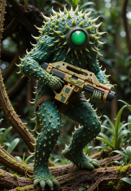 armat M41A Pulse Rifle made out of and covered in alienplants