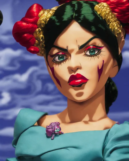 <lora:JolyneCujoh15:1> An oil painting of Jolyne Cujoh as ((a doll)), Very detailed, clean, high quality, sharp image, Mark Ryden