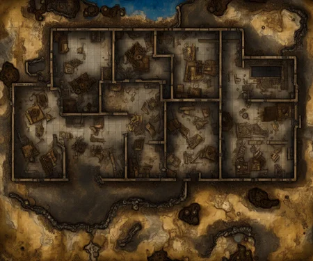battlemap outdoor fallout ruins in wasteland