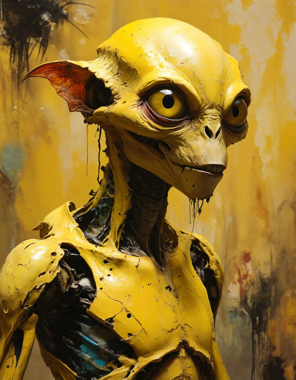 a bizarre alien creature, superb, animated, sublime, by Graham Sutherland, Asger Jorn, by Neal Adams, Summer Yellow hue, highly dramatic lighting
<lora:xl_more_art-full_v1:0.5> <lora:MJ52:0.5>