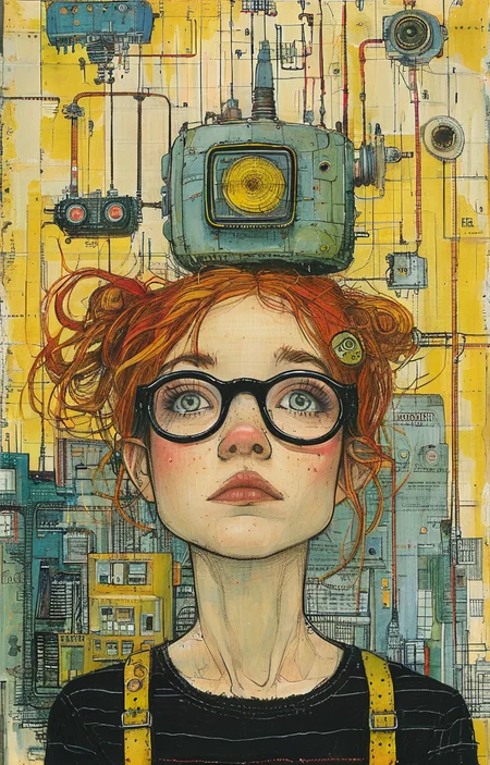 masterpiece,best quality,<lora:tbh175-sdxl:0.9>,illustration,style of Lynda Barry