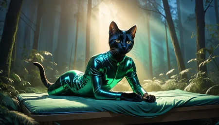 positiv Clip L:
an award-winning, comic image, of a cat like magical young man wearing a leotard laying on a bed, magical forest background, magical tone, trending on artstation dramatic lighting Expressionism
positiv Clip G:
an award-winning, comic image, of a cat like magical young man wearing a leotard laying on a bed, magical forest background, magical tone, trending on artstation dramatic lighting Expressionism