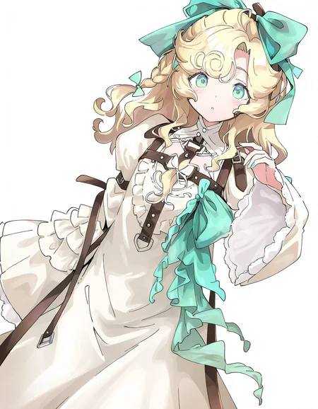 lorelei,1girl,solo,looking at viewer,simple background,white background,bow,cowboy shot,<lora:lorelei'-000014:1>,, masterpiece, best quality, very aesthetic, absurdres,newest, incredibly absurdres,, (Ixy:0.6)),(hiten \(hitenkei\):0.7),