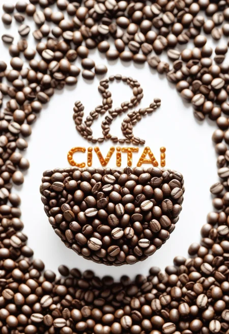 Jed-cofbns, (a sign with the word " Civitai ":1.8) , <lora:CoffeeBeansStyle:1>, masterpiece, simple background, <lora:Jedtailer:0.5>