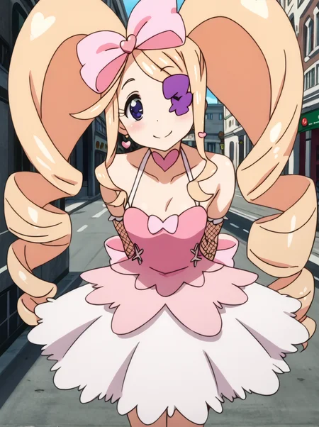 detailed background, shiny skin, posing,
<lora:harime.pony:1>,
harime,
wedding dress, detached sleeves, gloves. frill, lace, fishnet, halterneck,
arms behind back, bent over,
street, buildings,
looking at viewer, heavy blush, seductive smile