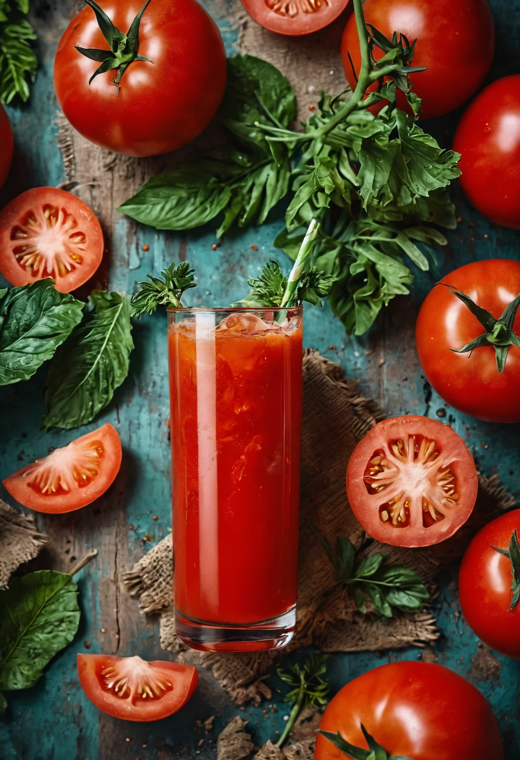 vibrant photo of  Tomato juice with tropical twist  <lora:add-detail-xl:1>  <lora:MJ52:0.5>