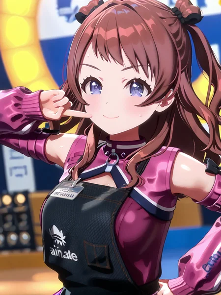 detailed background, shiny skin, posing, rating safe,
<lora:saki.pony:1>,
saki, bbb,
large breasts,
sweat, dancing, looking at viewer,