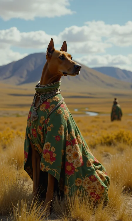 A hound on the plains