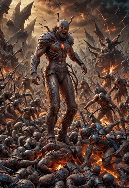 intricate details, UHDR, 32, epic scene, super, photos, super focus on the whole image of ((biblical apocalypse)), detailed images, far perspective, good and sharp focus