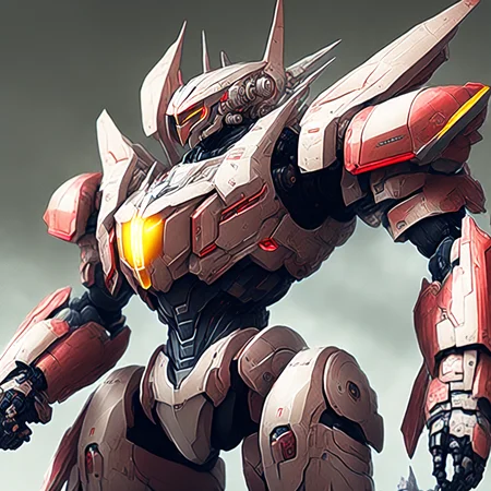 photo Artistic rendition of Mobile Suit Gundam, Mecha (GundamArt style:1) <lora:djzGundamArt:0.8)