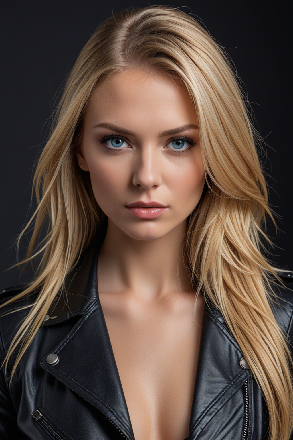 ((((masterpiece)), photographic)), professional detailed portrait, ultra-high detail, sharp, insanely detailed,
centered, half body, Portrait of a beautiful Caucasian woman, half body, detailed, bad chick, arrogant, narcissistic, elegant, black leather jacket, long blond hair, blue eyes, seductive, detailed,
,<lora:Add_UHD_Details_&_Text_v1:0.85>,