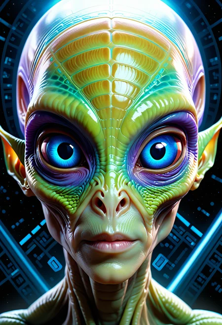 hyperrealistic art A beautiful illustration of the mathematics of an alien, digital art, vivid colors, very detailed face, . extremely high-resolution details, photographic, realism pushed to extreme, fine texture, incredibly lifelike detailed, <lora:add-detail-xl:0.75>,