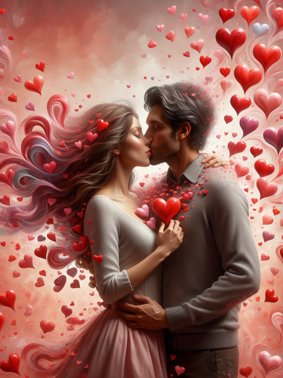 man and woman kissing, mad-love hearts swirling around <lora:Love_is_in_the_air_SDXL:1>, (masterpiece:1.2), best quality, (hyperdetailed, highest detailed:1.2), high resolution textures