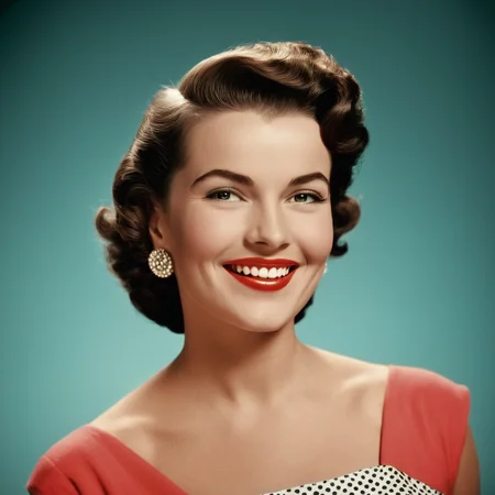 <lora:Technicolor style:1>
a woman smiling to camera in 1950's Technicolor style: