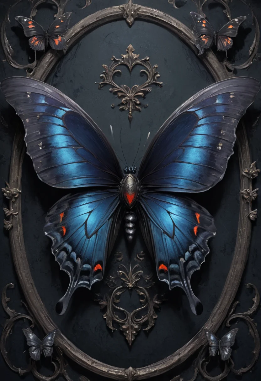 butterfly, dark colors, gothic style, dark fanatsy art, digital painting, mobe-godeen <lora:GothicDetailEnhancerV1:0.7>,