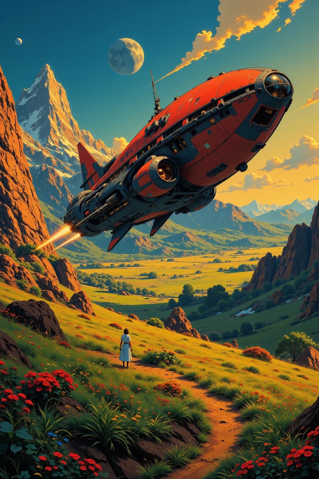 a spaceship full of people beautiful landscape, golden hour, woman, very intricate, very detailed, sharp, bright, colorful, <lora:Hand v2:0.5> <lora:Anti-Blur:1><lora:Insane Detail Slider:0.25> <lora:flux.1_lora_flyway_Epic-detail_v2:0.3> <lora:fluxenhancer:0.25> <lora:ROWER:0.6> <lora:flux-charmer-v1-1:0.4>> <lora:Anime_style:0.8> anime style
