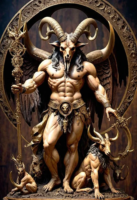 masterpiece+++,breathtaking, baphomet, professional, highly detailed, award-winning, photo+++