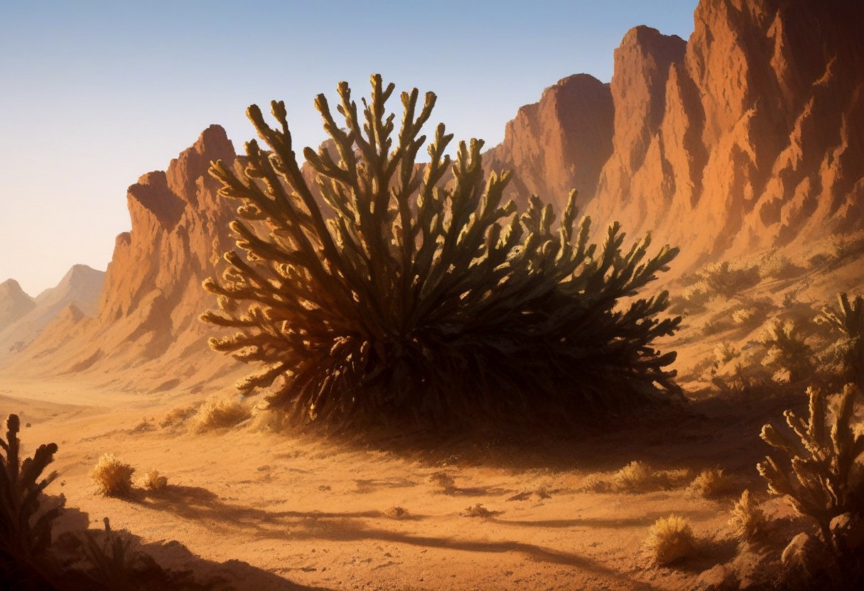 score_9, score_8_up, score_7_up, score_6_up, score_5_up, score_4_up, source_anime, morimee_style, volumetric lighting, desert, desertflora, cholla,
