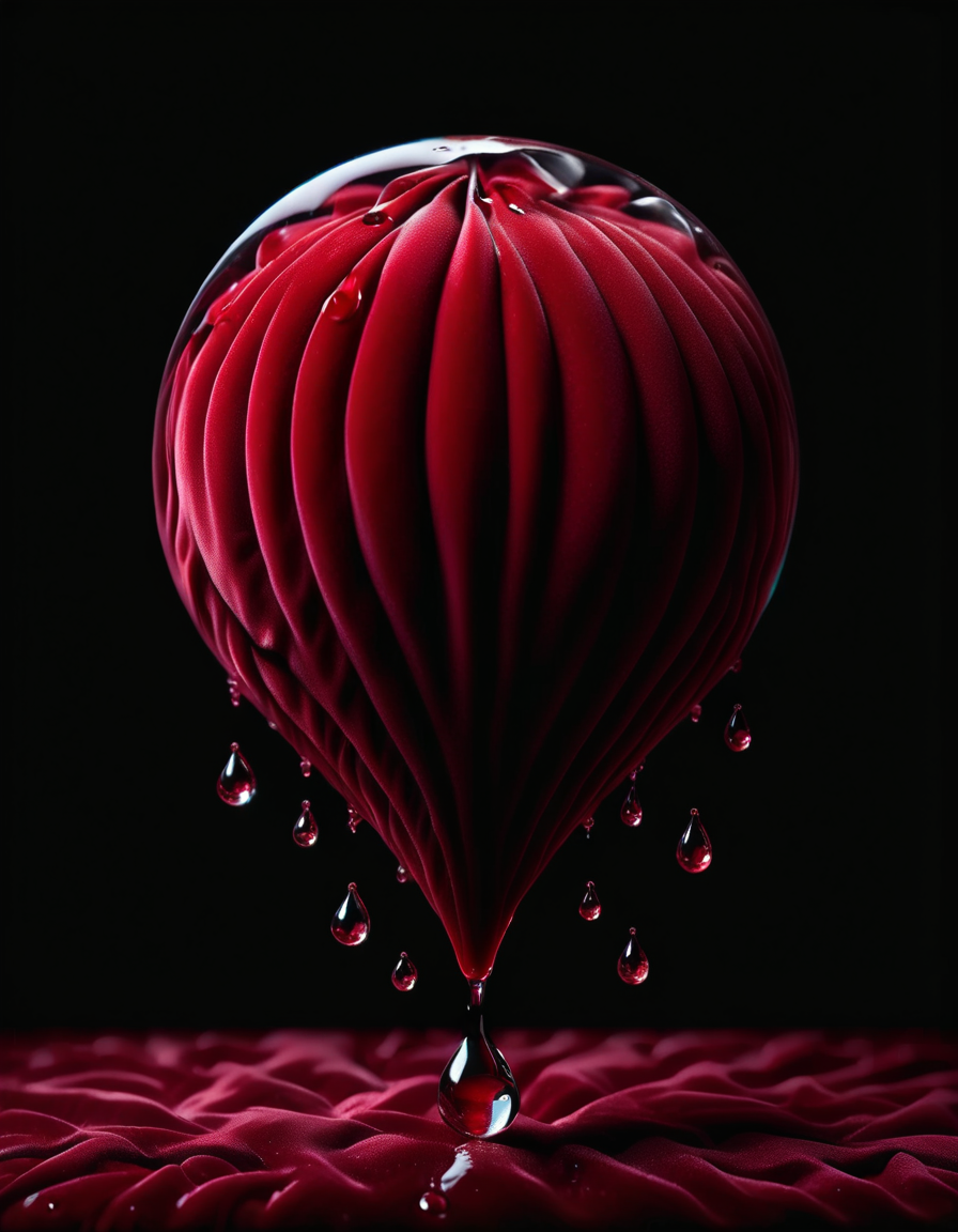 trapped inside a falling raindrop in mid-air in front of a black background <lora:ral-rdvlv:1> ral-rdvlv