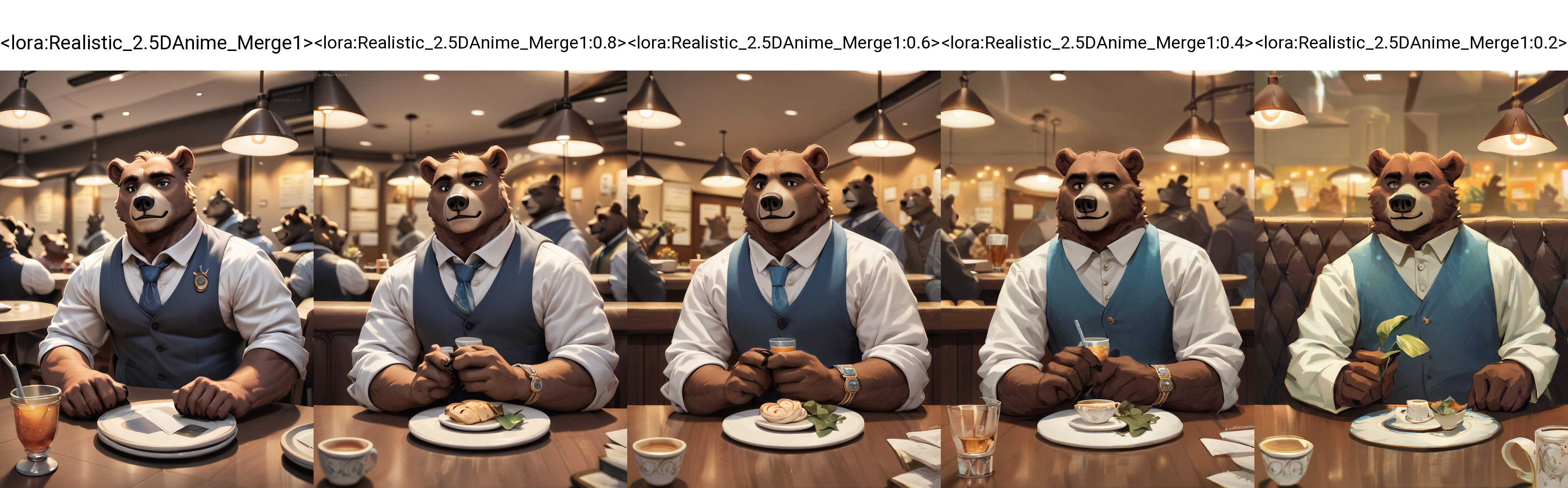 <lora:Realistic_2.5DAnime_Merge1>,score_9,score_8_up,score_7_up,score_6_up,score_5_up,score_4_up,source_furry,gentleman bear sit at a table at a cafe,bear,gentleman,solo focus,rating_safe,