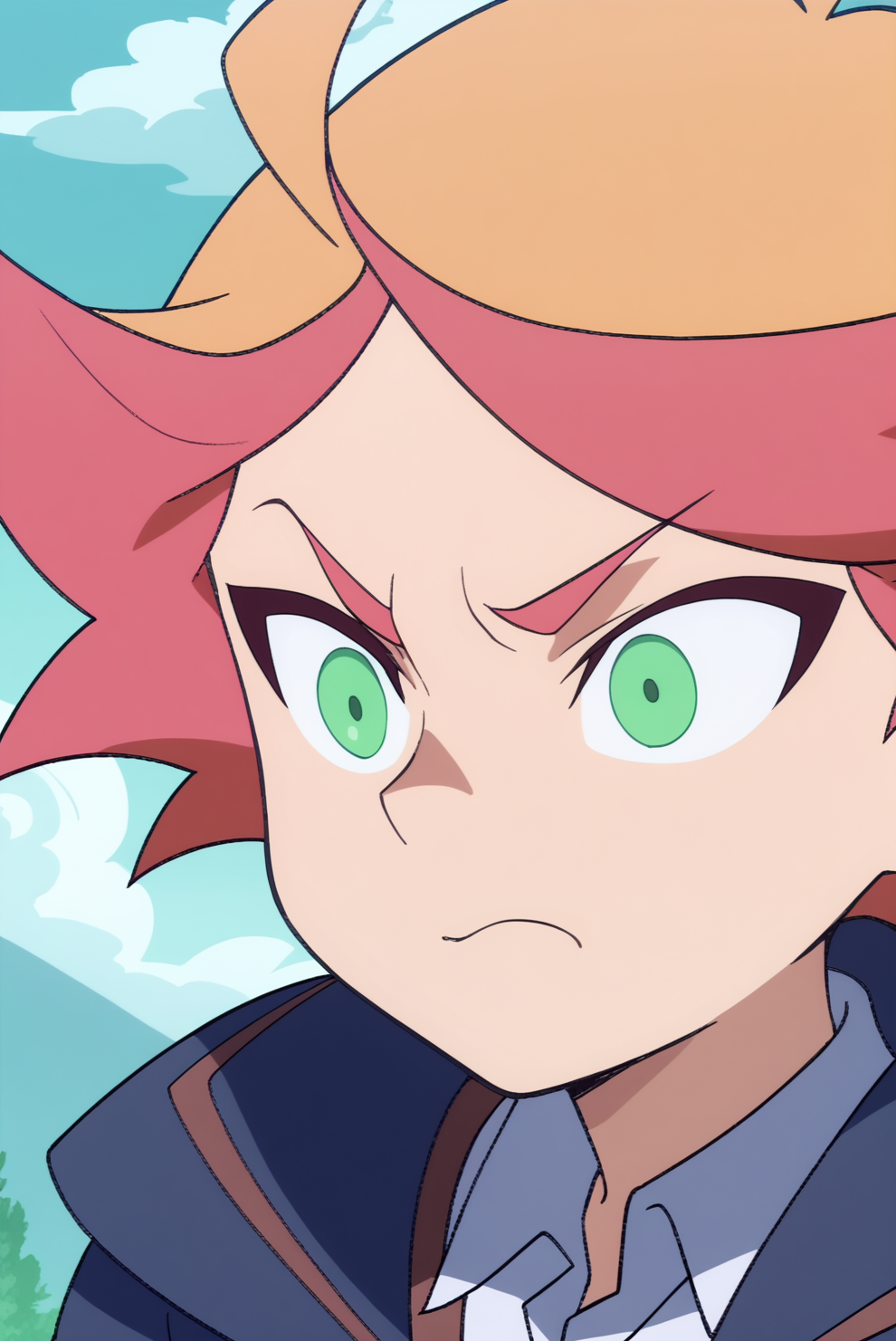 score_8_up, score_7_up, anime screencap, perfection,  Amanda O'Neill, solo, upper body <lora:Little_Witch_Academia-Amanda_ONeill-PDXL:0.8>