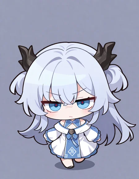 1girl, solo, longwu, longwu\(xinchun\), glaring, jitome, 
chibi, very awa, masterpiece, best quality, amazing quality, absurd res, hi res, highres, <lora:ER_SD:1> <lora:longwu:1>