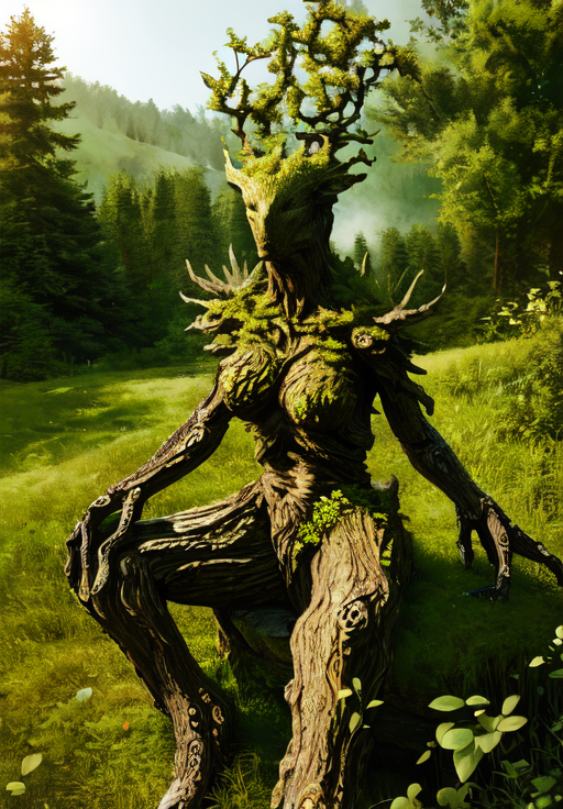 <lora:Spriggan:0.8>, Spriggan, sitting, forest,, (masterpiece, best quality, absurdres, detailed, ultra-detailed:1.3), (highly detailed, high quality:1.3)
