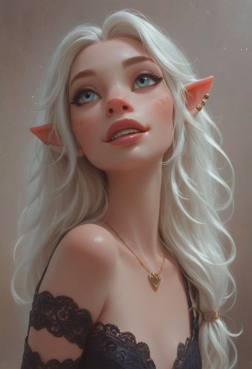 score_10, score_9, score_8_up, score_7_up, score_6_up,
pretty crasy happy girl,
(Cowboy shot;1.4),
(Anthropomorphic elven orc:1.2),
(Top model, miss universe, hourglass body, fit)
Looking above her shoulder